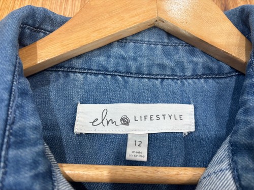 Elm Lifestyle Ladies Dress Size 12 Denim Shirt Oversized Mid Wash Button Pockets - Picture 16 of 20