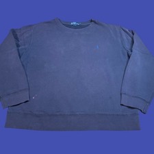 Polo Ralph Lauren Crewneck Sweatshirt Mens XL Navy Blue Pony Logo Y2K Vintage