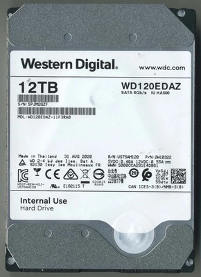 Western Digital WD120EDAZ-11F3RA0 12TB PN:2W10322 US7SAM120 hard drive IU HA500