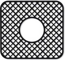 Silicone Sink Protector Kitchen Sink Mat 12 x 11 Inches Trellis Pattern Black