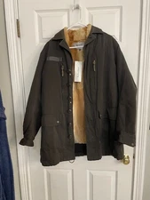 Pas De Calais Parka Men M Green Coat – Removable Rabbit Fur Lining Collar