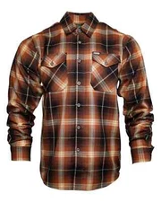 Dixxon Flannel "Irish Goodbye" Men's XL Plaid Brown Button Long Sleeve Shirt