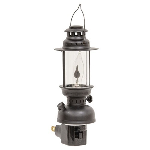 NEW PRIMITIVE LANTERN NIGHT LIGHT Metal Flicker Bulb Elec Wall Plug 7