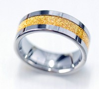 8mm Mens Solid Tungsten Carbide Gold Sand Inlay Wedding Ring Band Engagement 8mm Mens Solid Tungsten Carbide Gold Sand Inlay Wedding Ring Band Engagement