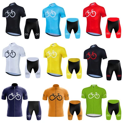 Men's Cycling Clothing Jersey Suit Short Sleeve Cycling Jersey and Shorts Set - Image 1 of 4