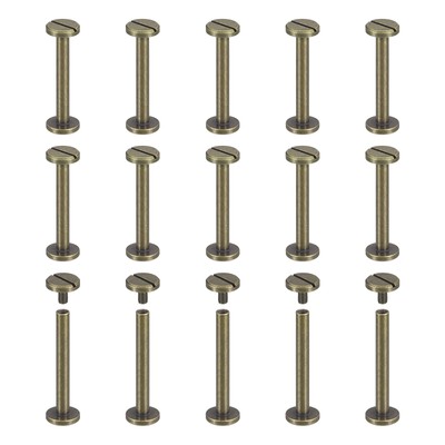 30er Pack Messing Chicago Schrauben, 30x10mm Pfostennagel Nieten, Bronze