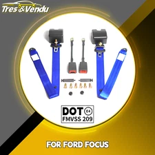 2 Set 3 Point Seat Belt Straps Car Retractable Belt for Ford Focus