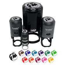 Silly Ferret on Back Self-Inking Rubber Stamp Ink Stamper