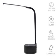 VASNER Lumbeat Tischlampe LED Schreibtischlampe Schreibtisch Lampe Musik Schwarz