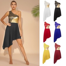 Womens Dancewear Dress Sleeveless Womens Dance Dress Lace Patchwork Praise
