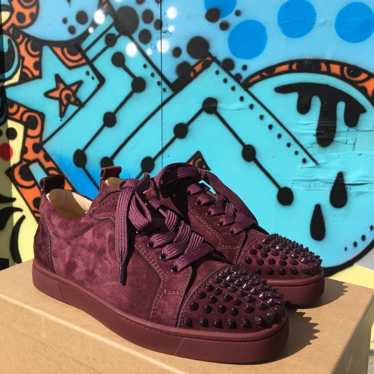 Christian louboutin top velour spikes