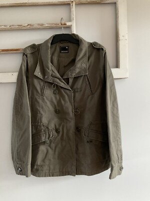 JEANS WEST Khaki Green Long Sleeve Military Style Lined Jacket