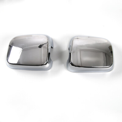 2x Chrome Side Rear View Mirror Decor Cover Trim for 2004-2006 Jeep Wrangler TJ