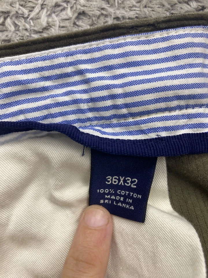 Daniel Cremieux Pants Men 36x32 Sage Green Corduroy Baggy Straight Leg Chino Vtg - Image 4 of 4