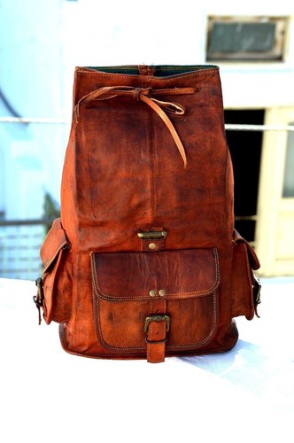 Mens Womens Echtes Leder großen großen Rucksack Rucksack Laptop Schultasche - Bild 4 von 6