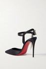 AUTH NEW WOMEN LOUBOUTIN GOLDINA RAIN 100 CRYSTAL EMBELLISHED SATIN PUMPS US 7 — photo 2