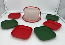Tupperware Child's Play Toy ref Cake Taker Carrier Handle plates lot