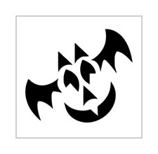 Happy Bat Stencil 4 Inch Vampire Halloween Holiday Miniature Design Sheet MIN108