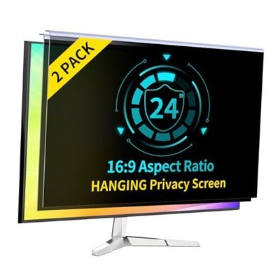 [2-Pack] 24 Inch Computer Privacy Screen 2 Pack Hanging 24''WIDESCREEN (16:9)