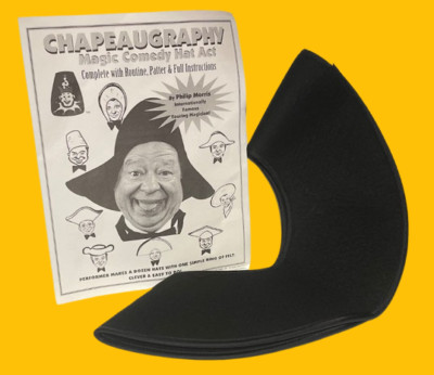 Deluxe CHAPEAUGRAPHY HAT ACT Black Heavy Felt Ring Comedy Magic Change Styles