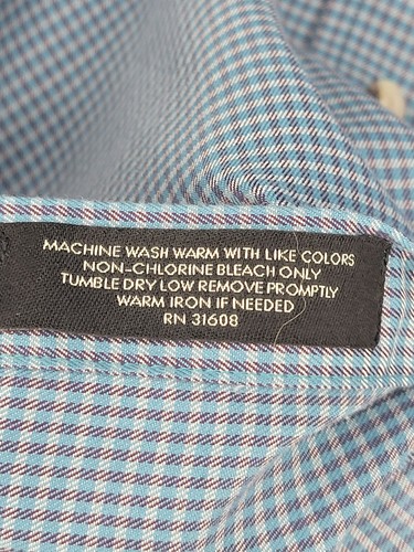 Jos A Bank Travelers Shirt Mens Medium Blue Plaid Tailored Fit Button Up Preppy - Picture 4 of 9