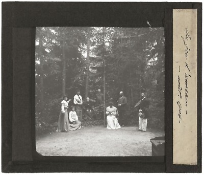 Ringset, August 1904, altes Foto Glasplatte, positiv 8,5x10 cm