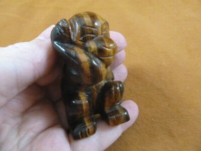 (Y-MON-722) brown Tiger's eye MONKEY APE gemstone carving figurine CHIMPANZEE