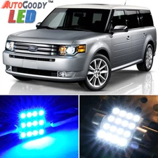 10 x Premium Blue LED Lights Interior Package for Ford Flex 2009-2017 + Tool