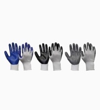 Blue Hawk 15-Pack Unisex Nitrile Dipped Multipurpose Gloves - Size: Large
