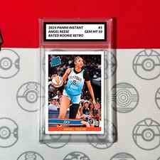 Graded 10 Angel Reese RATED RETRO ROOKIE RC Card 2024 Panini Instant Sky