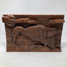 Vintage Wood Carving Common Loon Bird Animal 1981 Monte Signed