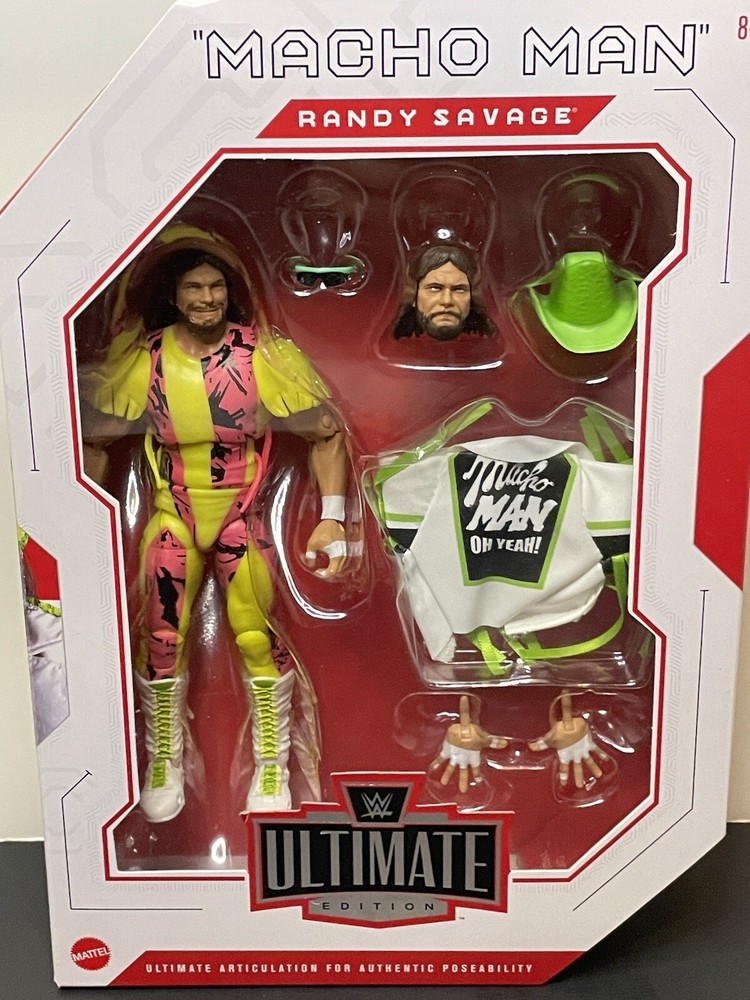 WWE Macho Man Randy Savage Mattel Ultimate Edition Wrestling Figure Toy wcw NWO