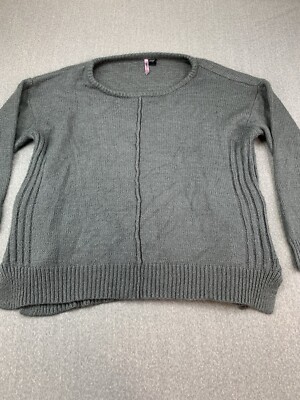 Love By Design Pullover Knit Tunic Sweater Size 3X Gray Soft Zipper side Modern