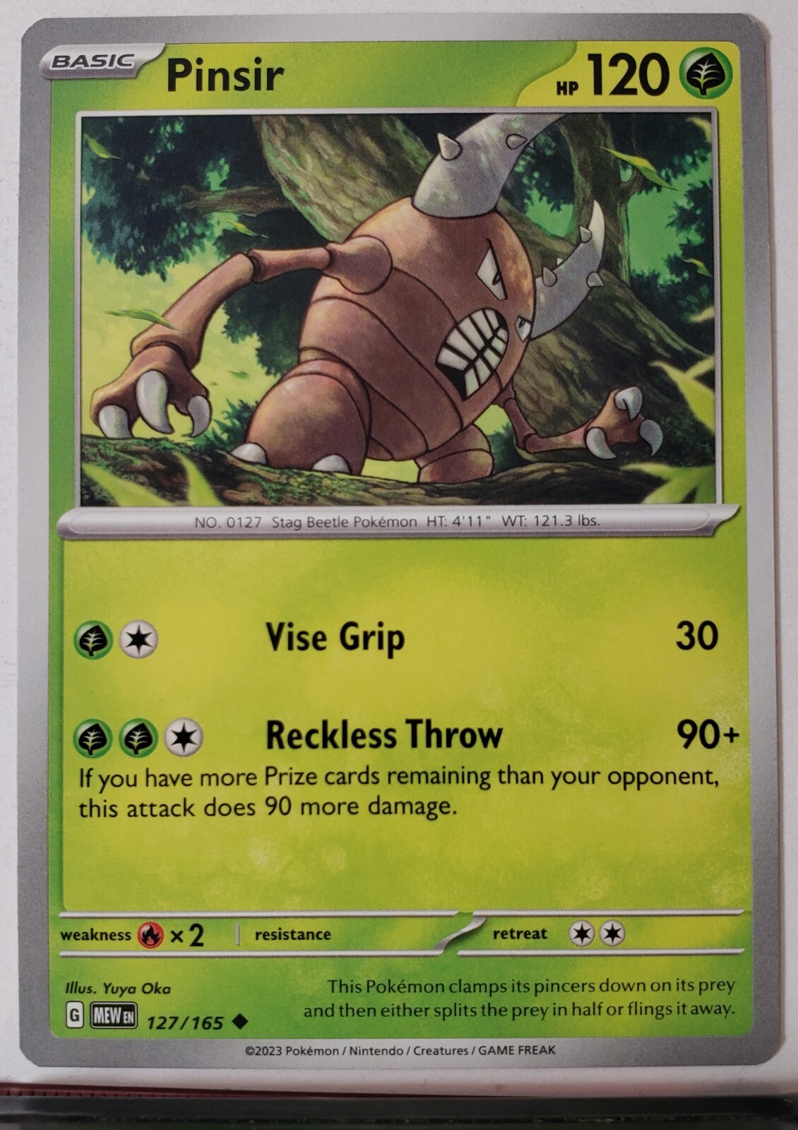 Pinsir 127/165 NM / M - 151 Scarlet Violet Pokemon Card $2 Combined Shipping