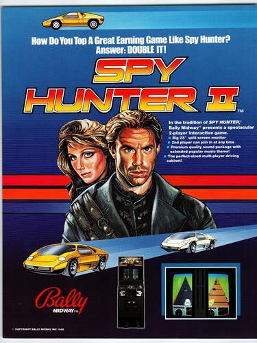 Spy Hunter II Video Arcade Game Flyer Original 1986 Retro Gaming Vintage Artwork - 第 1/2 張圖片