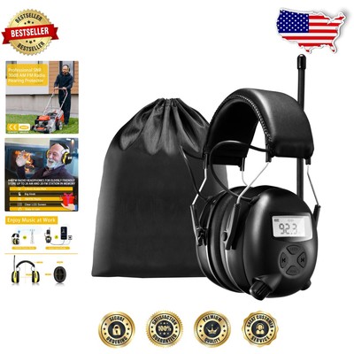 Hearing Protection AM/FM Radio Headphones - 40 Station Memory with LCD Display