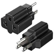 2Pack 4-in-1 15 Amp Household AC Plug to 20 Amp T Blade Adapter5-15P to 5-20R