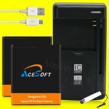 5in1 2x 3770mAh Battery Wall Charger USB Cable For Motorola Moto E4 XT1766 Phone