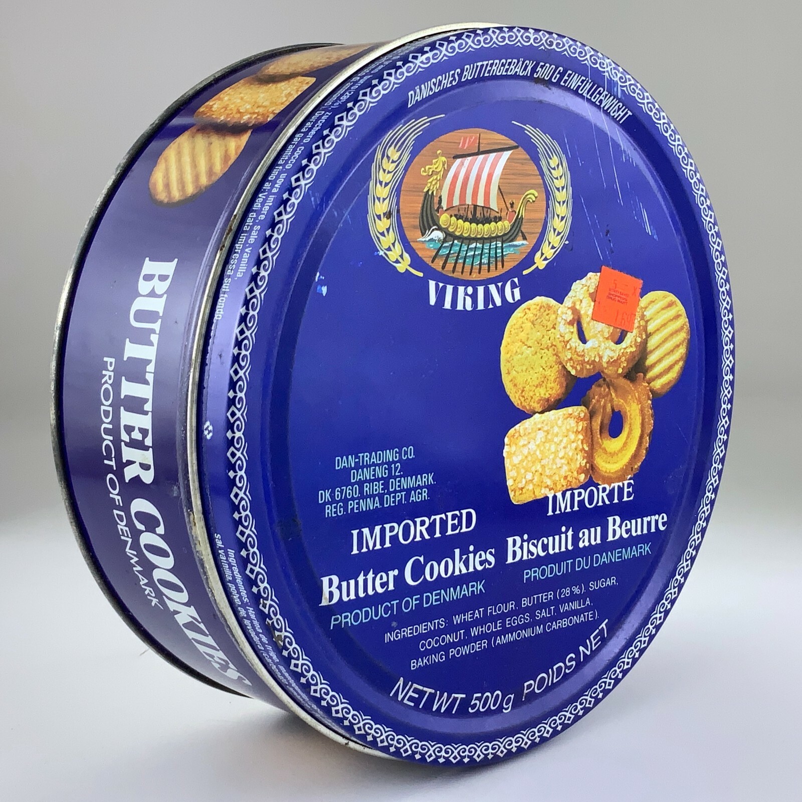 blue butter cookie tin