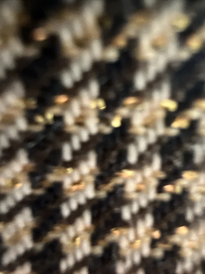 Chaqueta Blazer De Colección Jones NY Pata de Gallo Dorado Metálico Brillante Talla 10 Almohadillas para los Hombros Foto 4 de 4