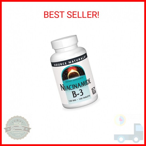 Source Naturals Niacinamide B-3, 100 mg Dietary Supplement - 100 Tablets