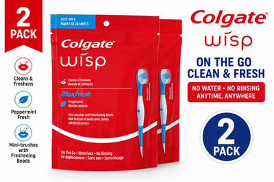 Colgate Wisp MaxFresh Einweg Mini Zahnbürste für unterwegs auf Reisen 24ct 2er Pack
