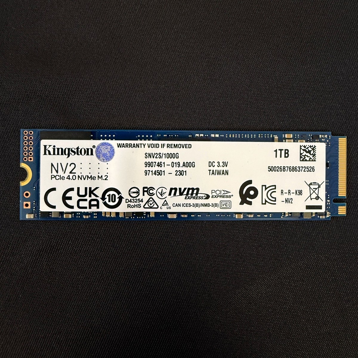 【未使用】Kingston NV2 PCIe 4.0 NVMe SSD 1TB Kingston NV2 1TB SSD PCIe 4.0 NVMe M.2 Internal Solid State Drive