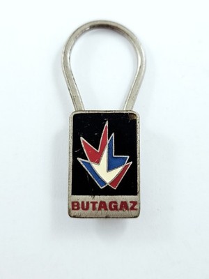 SCHLÜSSELANHÄNGER - BUTAGAZ 60er Jahre - Metall LACKIERT Vintage -