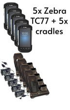 LOT 5 Zebra TC77, TC77HL-5ME24BG-NA with cradles  battery  warranty