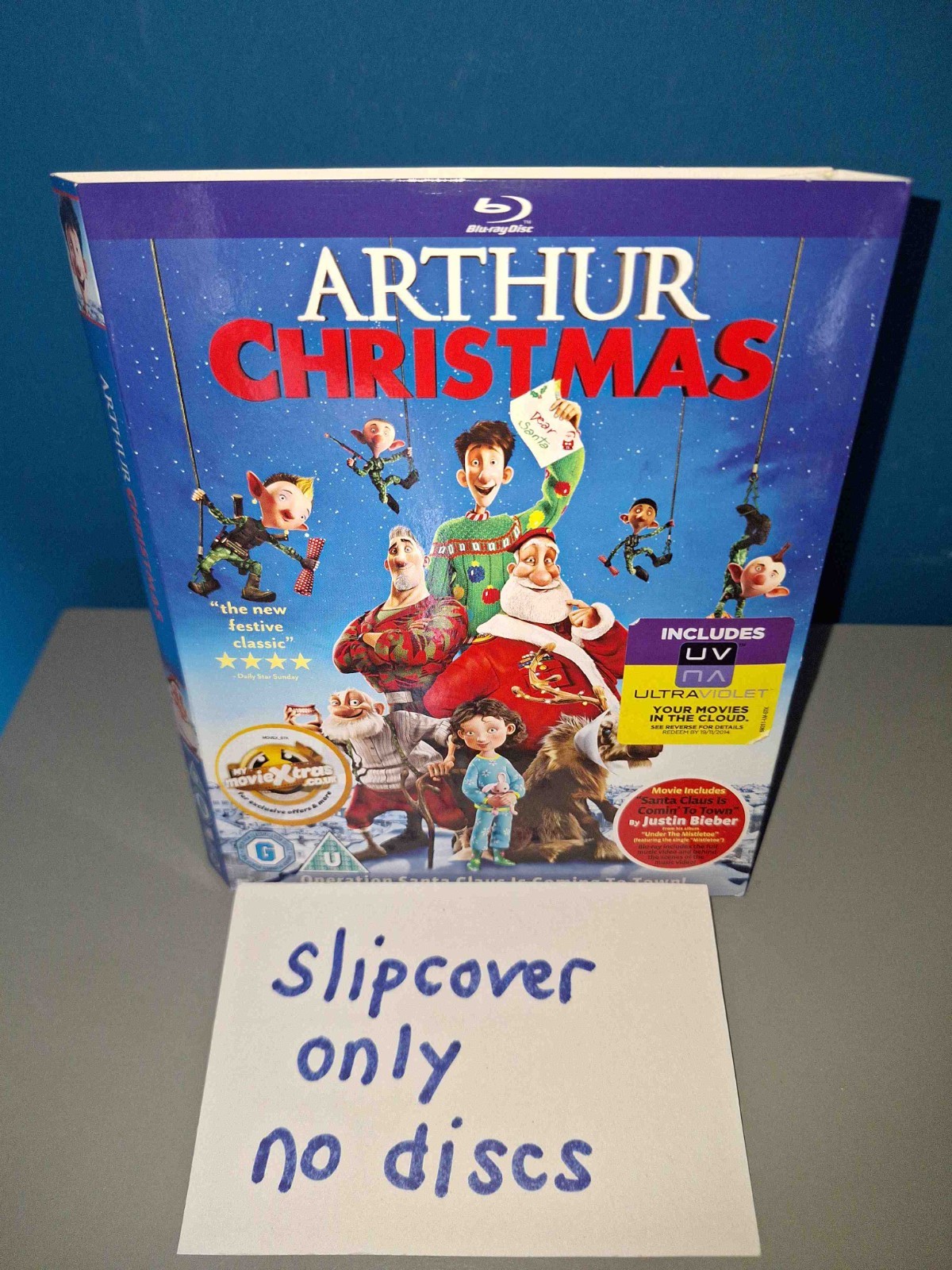 Slipcover Only Arthur Christmas Blu-ray . No Discs Included.