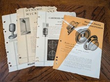 Group Of Western Electric Brochures Data Sheets Speaker Microphones 755A 639A