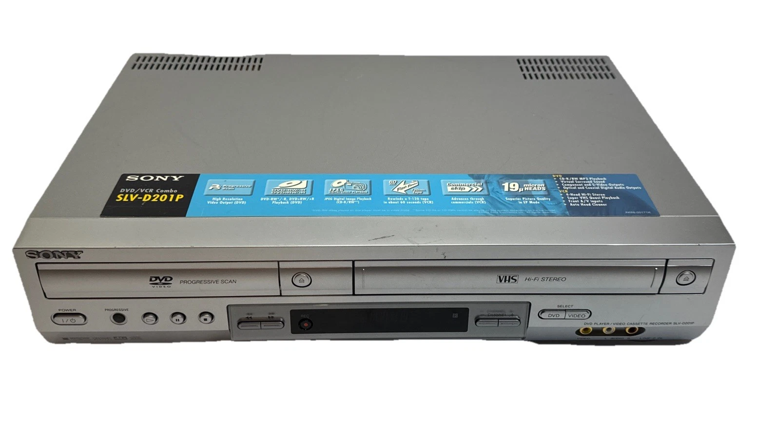 Sony SLV-D201P DVD VCR Combo Player Hi-Fi Progressive Scan Tested w/ Manual
