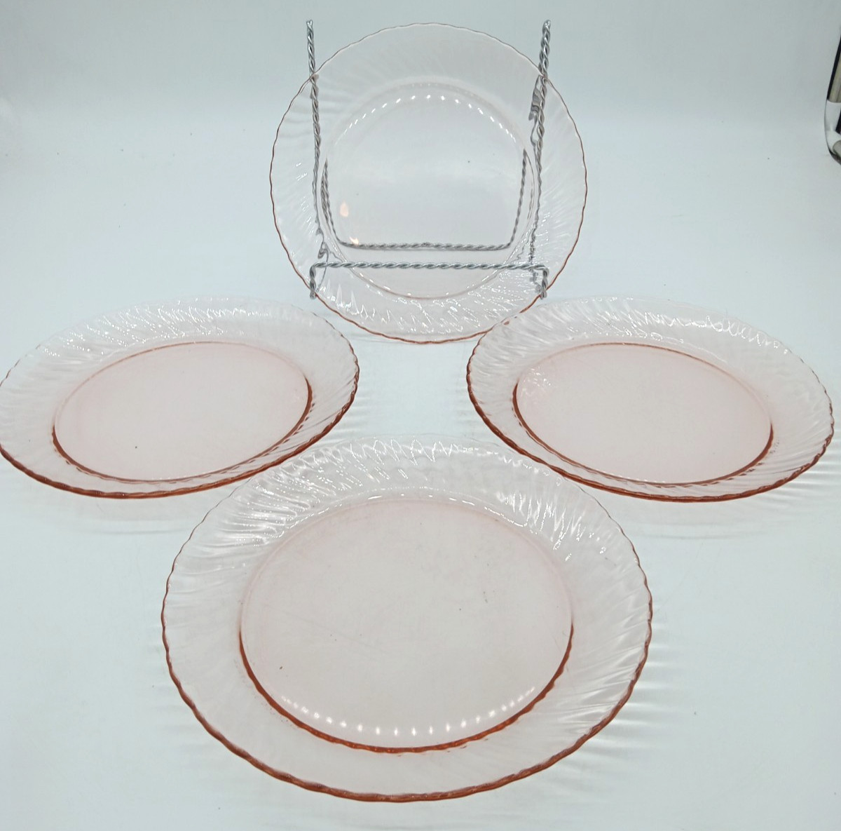 Vintage Arcoroc Rosaline Pink Swirl 7.5