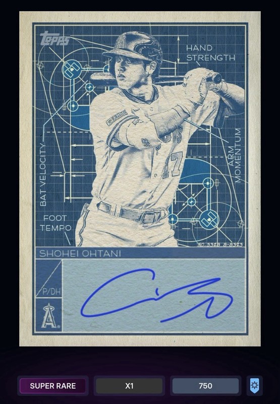 2024 Topps Shohei Ohtani Superstar Blueprint Auto Super Rare/750 BUNT DIGITAL